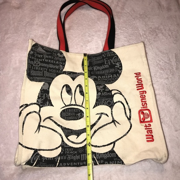 Walt Disney World Canvas Tote Bag Mickey Mouse - Picture 4 of 13